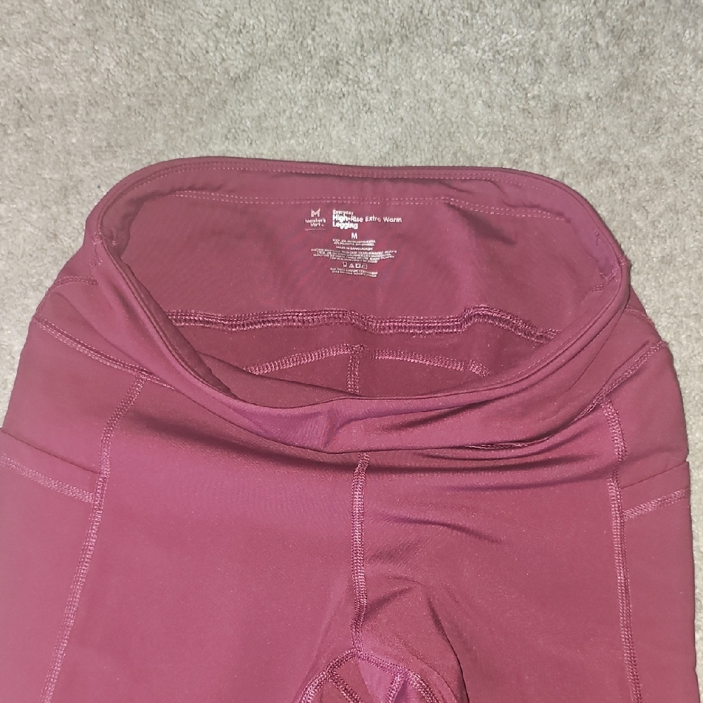 Maroon High-Waisted Leggings